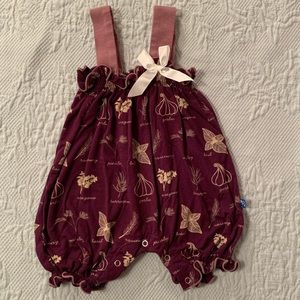 Kickee Pants purple Tuscany collection romper.